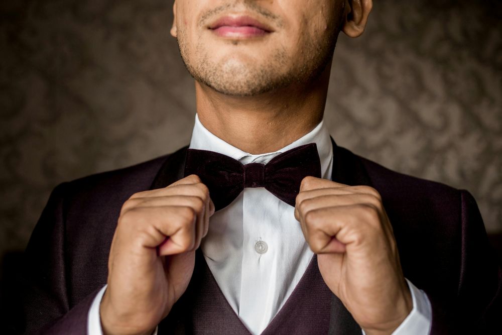 Groom and bow tie